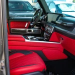 MERCEDES BENZ AMG G63 Mojavi Silver Inside red Model 2021.
