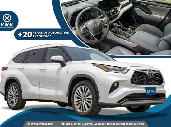 TOYOTA HIGHLANDER PLATINUM 2.4L PETROL AWD AT MY2023 – WHITE