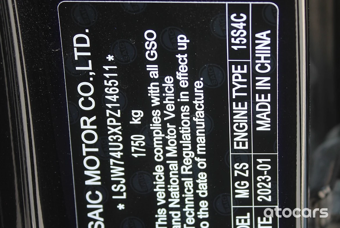 MG ZS 1.5L PETROL FWD 5DOORS 2023 BLACK INSIDE BLACK