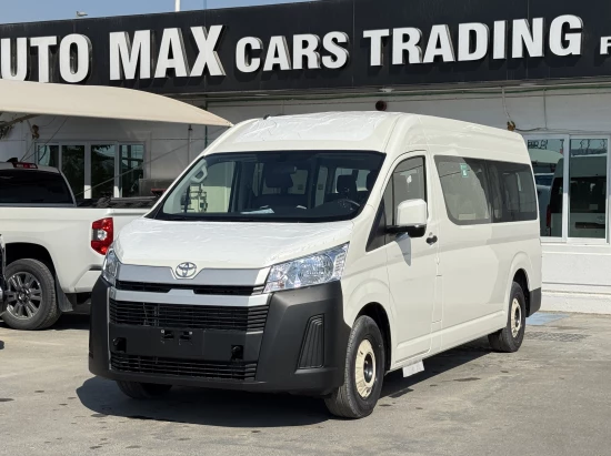 TOYOTA HIACE HIGHROOF 2025 MODEL YEAR BLACK BUMPER 13 SEATER WHITE COLOR