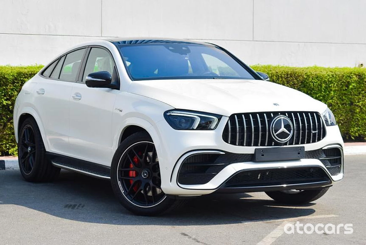 MERCEDES BENZ GLE63S COUPE AMG NIGHT PACK GCC OUST SIDE WHITE AND INSIDE RED MODEL 2022.