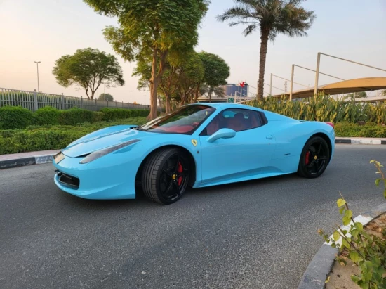 2014 Ferrari spider 458 Blue Color